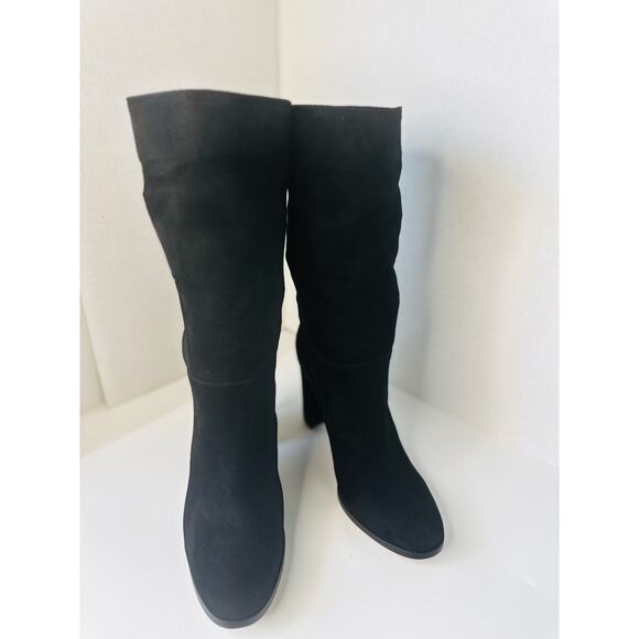 Ralph Lauren Artizan II Black Suede Mid-Calf Boots Sz 9 Minimalist Classic Style - Picture 8 of 10